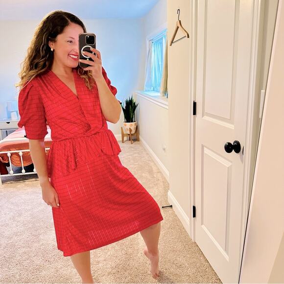 Vintage Dresses & Skirts - Vintage KR of NY Pink Plaid Maxi Dress Medium